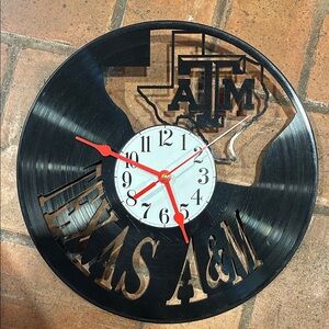 Texas A&M Vinyl Record Wall Clock